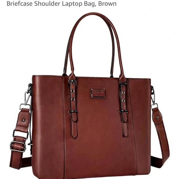 Elegant Brown Leather Tote Bag - Picture 6 of 16
